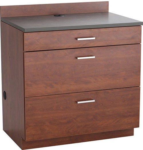 Safco 1703MH Three-Drawer Hospitality Base Cabinet, 3 drawers - 1 small, 2 large, 100 lbs drawer weight capacity, 3
