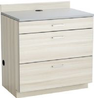 Safco 1703VS Three-Drawer Hospitality Base Cabinet, 3 drawers - 1 small, 2 large, 100 lbs drawer weight capacity, 3" high backsplash.2mm PVC edgeband, ¾" thermal fused melamine laminate body and drawers, 60 lbs. Capacity - Drawer, 32.25"W x 19"D x 3.25"H Top Drawer; 1/4"W x 19"D x 7.25"H Larger Drawers Compartment Size, Contemporary brushed nickel pull handles, UPC 073555170313, Vanilla Stix Finish (1703VS 1703-VS 1703 VS SAFCO1703VS SAFCO-1703-VS SAFCO 1703 VS) 