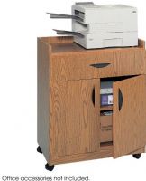 Safco 1852MO Deluxe Mobile Machine Stand, 200 lb Maximum Load Capacity, 4 Number of Casters, Locking Wheels Caster Type, Laminate Finishing, Scratch Resistant, Stain Resistant, 36.3" H x 30" W x 20.5" D, Particleboard and Wood Material, Medium Oak Color, UPC 073555185201 (1852MO SAFCO1852MO SAFCO-1852MO SAFCO 1852MO) 