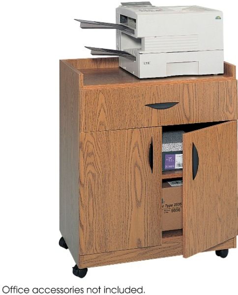 Safco 1852MO Deluxe Mobile Machine Stand, 200 lb Maximum Load Capacity, 4 Number of Casters, Locking Wheels Caster Type, Laminate Finishing, Scratch Resistant, Stain Resistant, 36.3