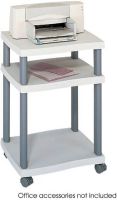 Safco 1860GR Printer Stand, 2 Total Number of Shelves, 100 lb Maximum Load Capacity, 4 Number of Casters, Dual Wheel, Locking Wheels, 29.25" H x 20" W x 17.5" D, Light Gray Color, UPC 073555186031 (1860GR 1860-GR 1860 GR SAFCO1860GR SAFCO-1860GR SAFCO 1860GR) 