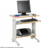 Safco 1925GR Adjustable Height Workstation, 22" Table Top Length, 29.50" Table Top Width, 19.75" Table Top Depth, 0.75" Table Top Thickness, Molded Edge Style, 4 Number of Casters, 1 Number of Trays, Locking Wheels Caster Type, Powder Coated - Frame Finishing, Heavy Duty, Snap-on Cable, Management Side Cover, 29.5" W x 22" D x 29" to 34" H, Gray Finish, UPC 073555192537 (1925GR 1925-GR 1925 GR SAFCO1925GR SAFCO-1925GR SAFCO 1925GR) 