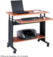 Safco 1926CY MUV Computer Desk, Durable powder-coated steel frame, 3/4'' melamine laminate shelves adjust at 1'' increments, 29-34'' H x 35.5'' W x 22'' D, Bottom shelf for a printer, CPU, books, media or other computer accessories, Mobile on four casters - two locking, Cherry Finish, UPC 073555192643 (1926CY 1926-CY 1926 CY SAFCO1926CY SAFCO-1926CY SAFCO 1926CY) 