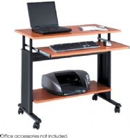 Safco 1926MO MUV Computer Desk, Durable powder-coated steel frame, 3/4'' melamine laminate shelves adjust at 1'' increments, 29-34'' H x 35.5'' W x 22'' D, Bottom shelf for a printer, CPU, books, media or other computer accessories, Mobile on four casters - two locking, Medium Oak Finish, UPC 073555192643 (1926MO 1926-MO 1926 MO SAFCO1926MO SAFCO-1926MO SAFCO 1926MO) 