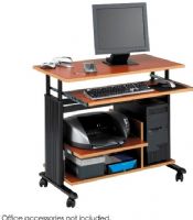 Safco 1927CY Muv Mini Tower Adjustable Height Workstation, 35.50" Table Top Width, 19.75" Table Top Depth, 5" of Monitor Shelf, 5" of Keyboard Shelf, 29" to 34" of Workstation, Rectangle Table Top Shape, 4 Number of Casters, Locking Wheels Caster Type, Snap-on Cable, Management Side Cover, Heavy Duty, 34" H x 35.5" W x 22" D, Cherry Finish, UPC 073555192742 (1927CY 1927-CY 1927 CY SAFCO1927CY SAFCO-1927CY SAFCO 1927CY) 