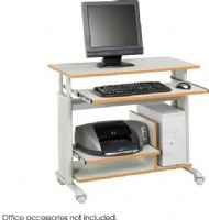 Safco 1927GR Muv Mini Tower Adjustable Height Workstation, 35.50" Table Top Width, 19.75" Table Top Depth, 5" of Monitor Shelf, 5" of Keyboard Shelf, 29" to 34" of Workstation, Rectangle Table Top Shape, 4 Number of Casters, Locking Wheels Caster Type, Snap-on Cable, Management Side Cover, Heavy Duty, 34" H x 35.5" W x 22" D, Gray Finish, UPC 073555192742 (1927GR 1927-GR 1927 GR SAFCO1927GR SAFCO-1927GR SAFCO 1927GR) 