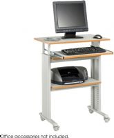 Safco 1929GR Muv Stand up Adjustable Height Workstation, Heavy-duty construction, 100 lbs. - desktop, 25 lbs. keyboard tray Capacity – Weight, 1" increments keyboard/printer Shelf Adjustability, 22.75" W x 13.5" D - keyboard shelf Shelf Dimensions, 29.5" W x 19.75" D x 0.75" H Worksurface Dimensions, 4 Casters make this workstation mobile - 2 locking,  Gray Finish, UPC 073555192933 (1929GR 1929-GR 1929 GR SAFCO1929GR SAFCO-1929GR SAFCO 1929GR) 
