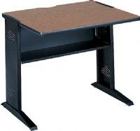 Safco 1930 Reversible Top Computer Desk Mahogany or Medium Oak, Rectangular Top shape, Melamine Top material, Laminate Desktop Material, Metal Frame Material, Left-handed; Right-handed Handedness, 200lbs Weight Capacity, 35.50" W x 28" D x 30" H, UPC 073555193008 (1930 SAFCO1930 SAFCO-1930 SAFCO 1930) 