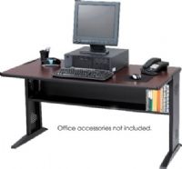 Safco 1931 Reversible Top Computer Desk, Rectangular Top shape, Melamine Top material, 1" Tabletop Thickness, 1 Number of Shelves, 1 Compartments Per Shelf, Steel Primary Material Details, Laminate Additional Materials, 40 Lbs Shelf Weight Capacity, 47.50" W x 28" D x 30" H, Mahogany or Medium Oak, reversible Finish, UPC 07355519310 (1931 SAFCO1931 SAFCO-1931 SAFCO 1931) 