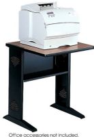 Safco 1934 Reversible Top Fax/Printer Stand, Top may be reversed - Mahogany and Medium Oak, Table is constructed with black steel base, Privacy panel, Cable routing cutouts, 23.5"W x 28"D x 30"H Dimensions, UPC 073555193404 (1934 SAFCO1934 SAFCO-1934 SAFCO 1934)  