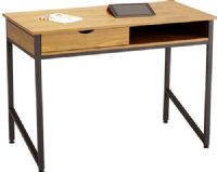 Safco 1950BL Single Drawer Office Desk, Single drawer, Built-in compartment, 4.75" wide work surface, 1/2" Top Thickness, Contemporary design, Floor glides, Steel frame, Wood veneer or laminate top, UPC 073555195026, Black frame, Cherry top Color, UPC 073555195026 (1950BL SAFCO1950BL SAFCO-1950-BL SAFCO 1950 BL 1950-BL 1950 BL) 