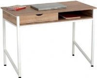 Safco 1950WH Single Drawer Office Desk, Single drawer, Built-in compartment, 4.75" wide work surface, 1/2" Top Thickness, Contemporary design, Floor glides, Steel frame, Wood veneer or laminate top, UPC 073555195095, Beech top, White frame Color, UPC 073555195095 (1950WH SAFCO1950WH SAFCO-1950-WH SAFCO 1950 WH 1950-WH 1950 WH) 