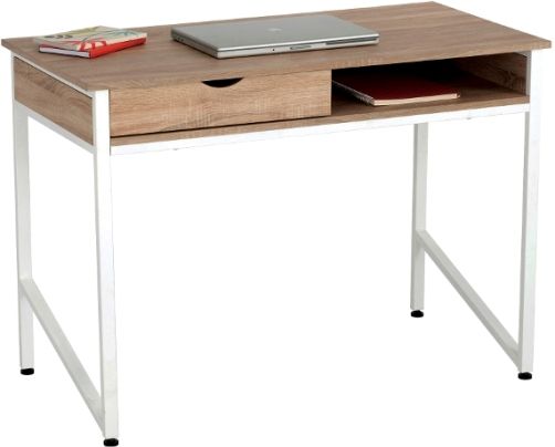 Safco 1950WH Single Drawer Office Desk, Single drawer, Built-in compartment, 4.75