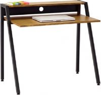 Safco 1951BL Writing Desk, 37.75" wide surface, Upper shelf, Back panel with cable management hole, Steel legs, Floor glides, Contemporary leg design, Black frame with cherry wood veneer top, UPC 073555195118 (1951BL 195-1BL 1951 BL  SAFCO1951BL SAFCO-1951-BL SAFCO 1951 BL) 