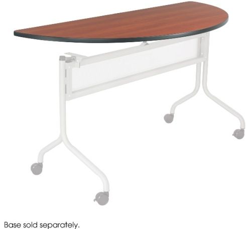 Safco 2068CY Impromptu Mobile Training Table Top, Training table top with vinyl edge band, Half round shape, 1