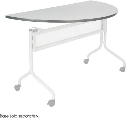 Safco 2068GR Impromptu Mobile Training Table Top, Training table top with vinyl edge band, Half round shape, 1