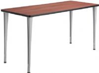 Safco 2091CYSL Rumba Tables, Fixed Post Leg Table With Glides, Powder Coat Paint / Finish, 60" W x 24" D Top Dimensions, Configure multiple styles to space needs, Cast aluminum Post Leg base, 1" high-pressure laminate tops with 3mm vinyl t-molded edging, Leveler glides, Tabletop with base, UPC 073555209129, Cherry top and silver base Finish (2091CYSL 2091-CYSL 2091 CYSL SAFCO2091CYSL SAFCO 2091 CYSL SAFCO-2091-CYSL) 