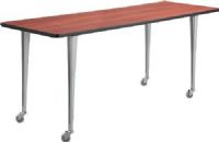 Safco 2092CYSL Rumba Tables, Fixed Post Leg Table with Casters, Configure multiple styles to space needs, Cast aluminum Post Leg base, 1" high-pressure laminate tops with 3mm vinyl t-molded edging, Skate wheels - two locking, Rectangle, 72 x 24" top, Cherry Top, Silver Base Finish, UPC 073555209228 (2092CYSL 2092-CYSL 2092 CYSL SAFCO-2092-CYSL SAFCO 2092 CYSL SAFCO2092CYSL) 
