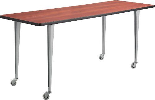 Safco 2092CYSL Rumba Tables, Fixed Post Leg Table with Casters, Configure multiple styles to space needs, Cast aluminum Post Leg base, 1