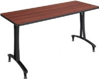 Safco 2095CYBL Rumba T-Leg Table, Cast aluminum T-Leg base, Rectangle, 60 x 24" top, Tabletop with base, Leveler glides, Configure multiple styles to space needs, 1" high-pressure laminate tops with 3mm vinyl t-molded edging, Gray top and balck base Finish, UPC 073555209518 (2095CYBL 2095-CYBL 2095 CYBL SAFCO2095CYBL SAFCO-2095-CYBL SAFCO 2095 CYBL) 