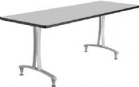 Safco 2095GRSL Rumba T-Leg Table, Cast aluminum T-Leg base, Rectangle, 60 x 24" top, Tabletop with base, Leveler glides, Configure multiple styles to space needs, 1" high-pressure laminate tops with 3mm vinyl t-molded edging, Gray top and balck base Finish, UPC 073555209549 (2095GRSL 2095-GRBL 2095 GRBL SAFCO2095GRSL SAFCO-2095-GRBL SAFCO 2095 GRBL) 