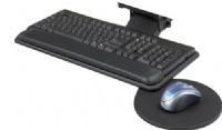 Safco 2135BL Adjustable Keyboard Platform with Mouse Tray, Diagonal/straight Workstation type, +1.50"/-5'' Height +/- desktop, +10°/-15° Tilt, 18.5'' W x 9.5'' D Keyboard tray, 0.25'' H x 7.75'' Dia. Mouse tray, 2" H x 13.25" W x 24" D Overall, Tucks conveniently away under the desk, Adjustable keyboard platform with attractive contours and sleek profile, Black Color,  UPC 073555213522 (2135BL 2135BL 2135 BL SAFCO2135BL SAFCO2135BL SAFCO2135BL) 