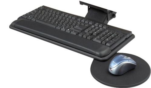 Safco 2135BL Adjustable Keyboard Platform with Mouse Tray, Diagonal/straight Workstation type, +1.50