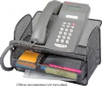 Safco 2160BL Onyx Mesh Telephone Stand With Drawer, Angled platform, Storage drawer with an adjustable, removable divider, Additional storage underneath, Steel mesh construction, UPC 073555216028, Qty.5, Black Color (2160BL 2160-BL 2160 BL SAFCO2160BL SAFCO-2160BL SAFCO 2160BL) 