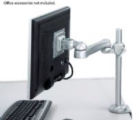 Safco 2229NC Ergo-Comfort Flat Panel Monitor Arm, 17" range Adjustability - Depth, 5.25" to 18" above worksurface Adjustability - Height, 26 lbs. Capacity - Weight, Up to 2.65" thick Fits Desk Size, UPC 073555222906, Silver Finish  (2229NC 2229-NC 2229 NC SAFCO2229NC SAFCO-2229NC SAFCO 2229NC) 