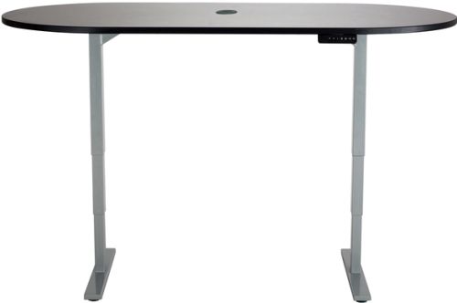 Safco 2544GRGR Electric Height-Adjustable Teaming Table, Racetrack, 72