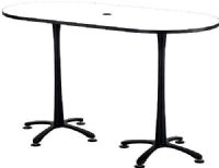 Safco 2550DWBL Cha-Cha Bistro-Height Racetrack Conference Table, All tops have 1", high-pressure laminate with 3mm vinyl t-molded edging, Racetrack Top - 72" x 36" Bistro-height, With x style base, Leg levelers for uneven surfaces, White top, Black base, UPC 073555255096 (2550DWBL 2550-DW-BL 2550 DW BL SAFCO 2550 DW BL SAFCO-2550-DW-BL SAFCO2550DWBL) 