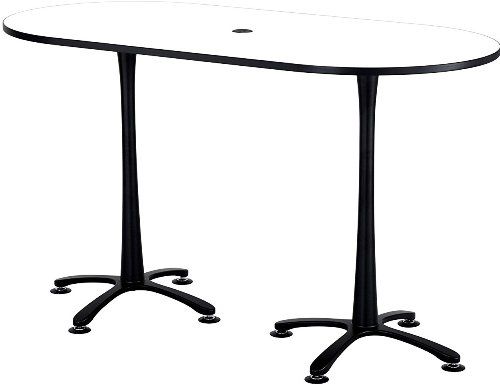 Safco 2550DWBL Cha-Cha Bistro-Height Racetrack Conference Table, All tops have 1