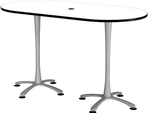 Safco 2550DWSL Cha-Cha Bistro-Height Racetrack Conference Table, All tops have 1