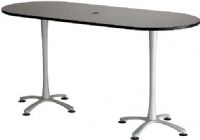 Safco 2551ANSL Cha-Cha Conference Table Racetrack, All tops have 1", high-pressure laminate with 3mm vinyl t-molded edging, Racetrack top - 84 x 36" Bistro-Height, X style base, Leg levelers for uneven surfaces,  Asian Night top and Metallic Gray, UPC 073555255188 (2551ANSL 2551-AN-SL 2551 AN SL SAFCO2551ANSL SAFCO-2551-AN-SL SAFCO 2551 AN SL) 