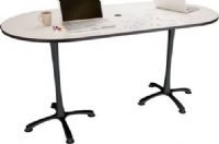 Safco 2590DEBL Cha-Cha Bistro-Height Table, Dry-Erase Top, Black Base, 36" H x 72" W, Leg levelers for uneven surfaces, Optional center grommet for cable management and pull-up power module with USB charging ports, UPC 073555259032 (2590DEBL 2590-DE-BL 2590 DE BL SAFCO2590DEBL SAFCO-2590-DE-BL SAFCO 2590 DE BL) 
