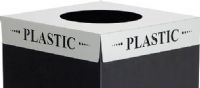 Safco 2990PC Square-Fecta Plastic Lid, Silver, Laser cut inscriptions, Only for use with Safco Public Square bases, please order both, Compatible with all colors of 2981 26"H, 2982 32"H, 2983 38"H and 2984 44"H bases, UPC 630595493958 (2990PC 2990-PC 2990 PC SAFCO2990PC SAFCO-2990-PC SAFCO 2990 PC) 