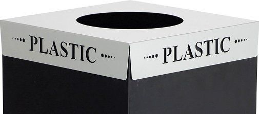 Safco 2990PC Square-Fecta Plastic Lid, Silver, Laser cut inscriptions, Only for use with Safco Public Square bases, please order both, Compatible with all colors of 2981 26