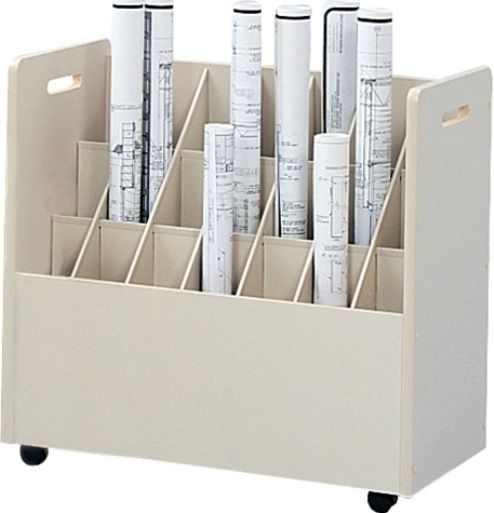 Safco 3043 Mobile Roll File, Grandstand design with square tubes, 2'' Swivel casters, 21 compartments, 3.75