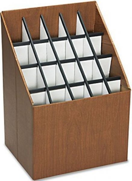 Safco 3081 Upright Roll File, 20 Compartments, Store and organize your documents, Compact desk-side file, Square tube openings, Plastic molding to prevent tears and snags, 15