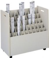 Safco 3083 Mobile Roll File, 50 Compartment quantity, 2.75" x 2.75" Compartment, Economic organizing solution, Constructed of particle board, Attractive textured vinyl laminate finish, 29.25" H x 30.25" W x 15.75" D Overall, UPC 073555308303 (3083 SAFCO3083 SAFCO-3083 SAFCO 3083) 