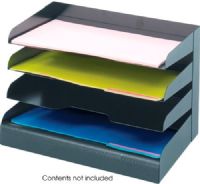 Safco 3130BL 4-Tier Tray - Legal-Size, 4 Tier Tiers, Powder Coated Finishing,Black Color, Steel Material, 15.25" W x 9.50" D x 9" H Overall, UPC 073555313024  (3130BL 3130-BL 3130 BL SAFCO3130BL SAFCO-3130BL SAFCO 3130BL) 