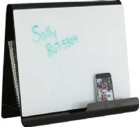 Safco 3220BL Wave Desk Accessory, Desktop Whiteboard & Magnetic Document Stand, 6.75" - 6.75" Adjustability - Depth, 14.50" - 14.50" Adjustability - Height, 17" - 17" Adjustability - Width, Space behind whiteboard can be used to store folders, notepads and documents, Durable, powder coat steel, UPC 073555322026 (3220 BL 3220-BL 3220BL SAFCO3220BL SAFCO-3220-BL SAFCO 3220 BL) 
