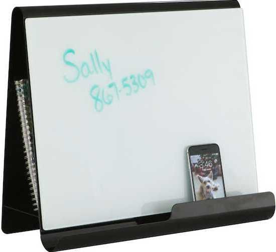 Safco 3220BL Wave Desk Accessory, Desktop Whiteboard & Magnetic Document Stand, 6.75