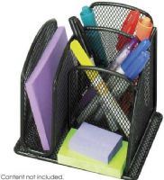 Safco 3250BL Onyx Mini Organizer - Qty. 6, 5.25" - 5.25" Adjustability - Height, Wire mesh desktop organizers, Aid in easy office organization, Steel mesh design, Durable, black powder coat finish, Two small compartments, UPC 073555325027 (3250BL 3250-BL 3250 BL SAFCO3250BL SAFCO-3250-BL SAFCO 3250 BL) 