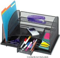 Safco 3252BL Onyx™ Organizer With 3 Drawers, 1 horizontal letter tray, 3 drawers for easy access, 1 vertical section, Black Color, UPC 073555325225 (3252BL 3252-BL 3252 BL SAFCO3252BL SAFCO-3252BL SAFCO 3252BL) 