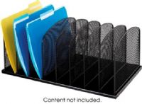 Safco 3253BL Onyx™ 8 Upright Sections, Steel mesh construction, Powder-coated black finish, 8 vertical compartments for effective storage, Black Color, UPC 073555325324, 19.25" W x 11.50" D x 8.25" H (3253BL 3253-BL 3253 BL SAFCO3253BL SAFCO3253BL SAFCO3253BL) 