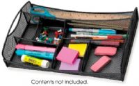 Safco 3262BL Onyx Mesh Drawer Organizer, Easy way to organize desk essentials, Keep frequently used items within easy reach, Looks great on top of a desk, 13" W x 8.75" D x 2.75" H, Black Color, UPC73555326222 (3262-BL 3262BL 3262 BL SAFCO3262BL SAFCO 3262BL SAFCO-3262BL) 