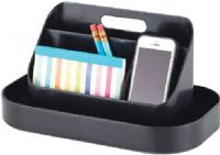 Safco 3286BL Portable Caddy, 6 compartments, 8.50" - 8.50" Adjustability - Height, Portable, Compact size, Integrated handle, Plastic construction, Black Color, UPC 073555328622 (3286BL 3286-BL 3286 BL SAFCO3286BL SAFCO-3286-BL SAFCO 3286 BL) 