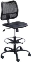 Safco 3395BV Vue Extended-Height Vinyl Chair, Drafting Chair Chair/Seat Type, 250 lb Maximum Load Capacity, Black Seat Color, 23" Minimum Seat Height, 33" Maximum Seat Height, 18" Seat Width, 17.50" Seat Depth, Black Back Color, 15.50" Back Height, 17" Back Width, 5-star Base Shape, 5 Number of Casters, UPC 073555339505 (3395BV 3395-BV 3395 BV) 