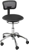 Safco 3410BL Mesh Stool and Backrest, 360° Swivel, Pneumatic Seat Height Adjustment, Nylon Mesh Upholstery, 250 lbs. Capacity - Weight, 17"dia. Seat Size, 17.50" to 23" Seat Height, 24" dia. Base Size, 23.75"dia. x 27.25" to 33.75" H Dimensions, UPC 073555341027, Black Finsih (3410BL 3410-BL 3410 BL SAFCO3410BL SAFCO-3410BL SAFCO 3410BL)  